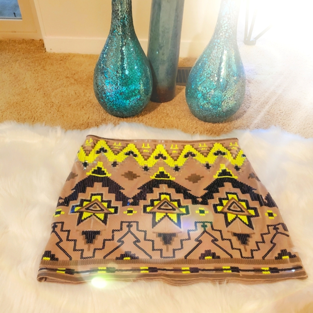 Express Sequined Mini Skirt